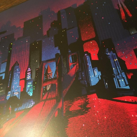 Batman poster limited ed. "Gotham" foil screen print | 36 x 18 - Picture 9 of 12
